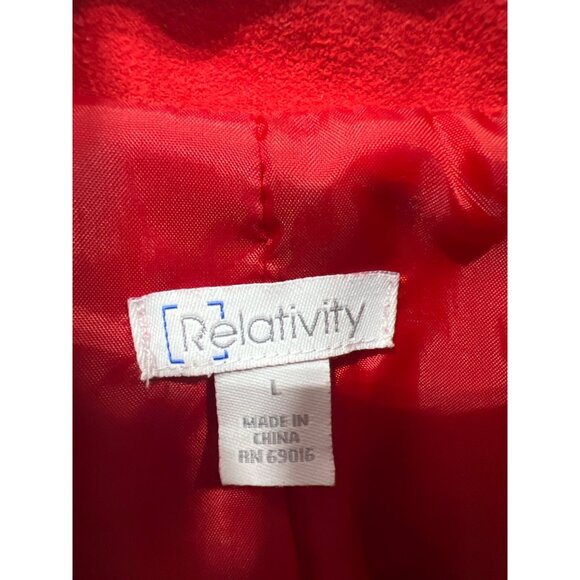 Relativity Full Zip Quilted Vest Size Large Ribbed Panel Sleeveless Outdoor Warm - Picture 3 of 6